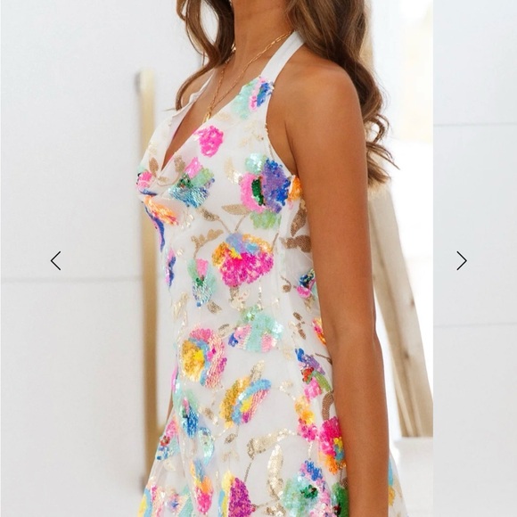 Hello Molly Flamenco Dancer Sequin Halter Mini Dress NWT - Picture 2 of 7